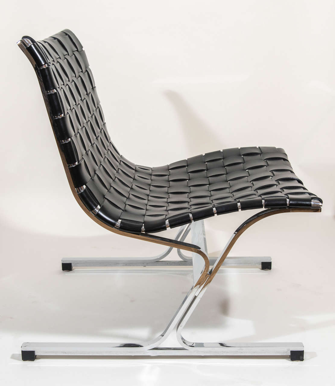 Pair of PLR Leather Chairs By Ross Littell